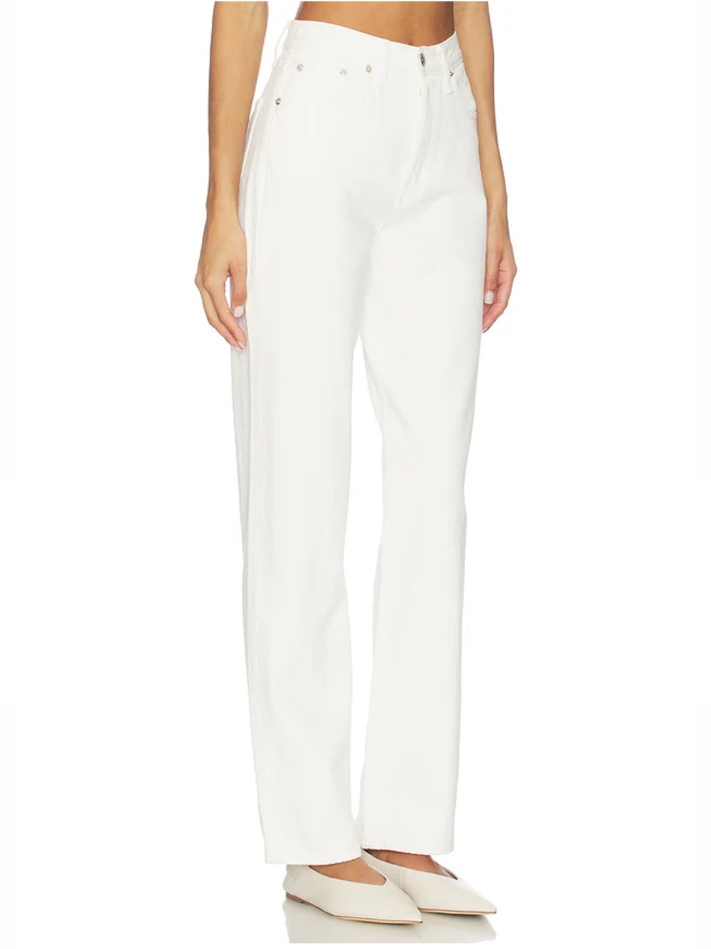 Pistola Cassie Super High Rise Straight Jeans in Paper White size 29